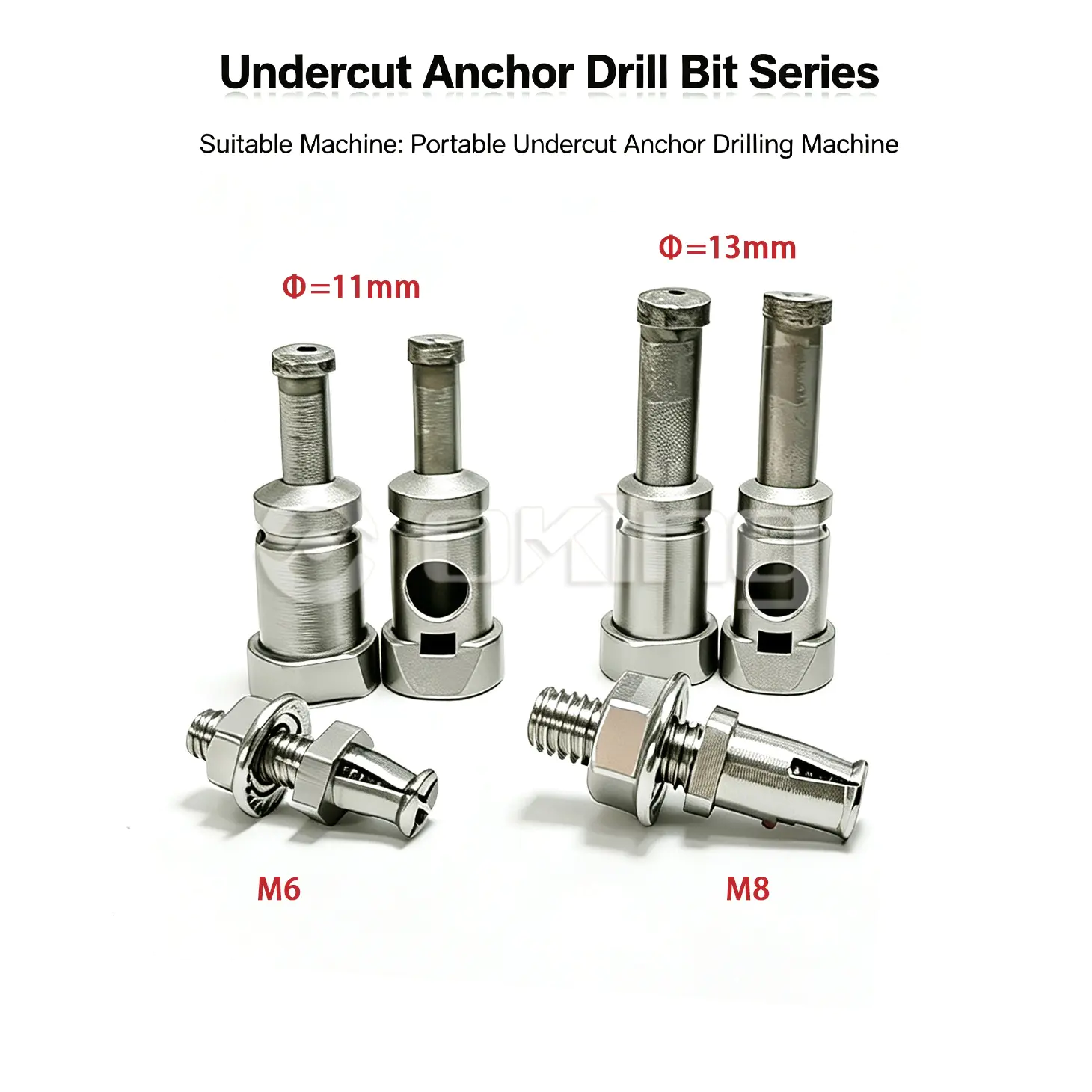 Diamond Undercut Drill Bit Back Bolt Hole Drill Bit 7.2mm/9mm para sa Thin Stone Ceramic Tile Sintered Stone Slab Marble Granite Facade Dry Hanging